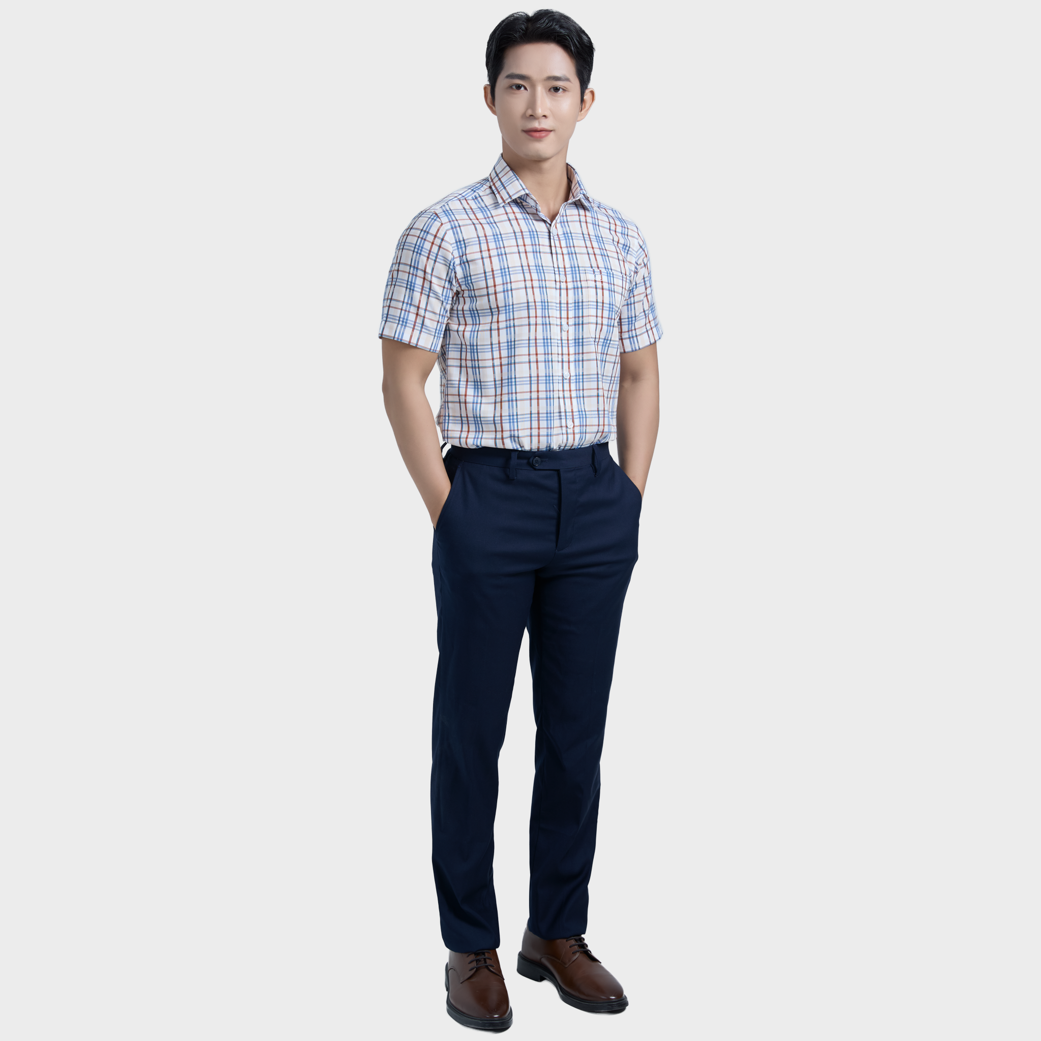 Áo sơ mi nam ngắn tay cao cấp BELLUNI vải sợi tre - ABN.BP.BE 305 