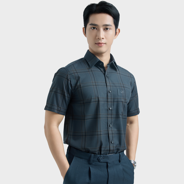  Áo sơ mi nam ngắn tay cao cấp BELLUNI vải sợi tre - ABN.BP.BE 318 