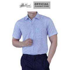  Áo sơ mi nam ngắn tay cao cấp BELLUNI sợi Linen Tencel Melange - ABN.PBLT.BE 254 B7 