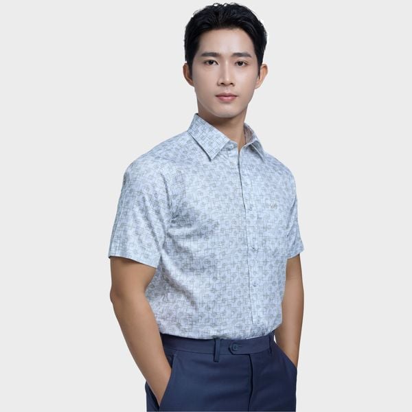  Áo sơ mi nam ngắn tay cotton cao cấp BELLUNI - ANL.CM.BE 9 