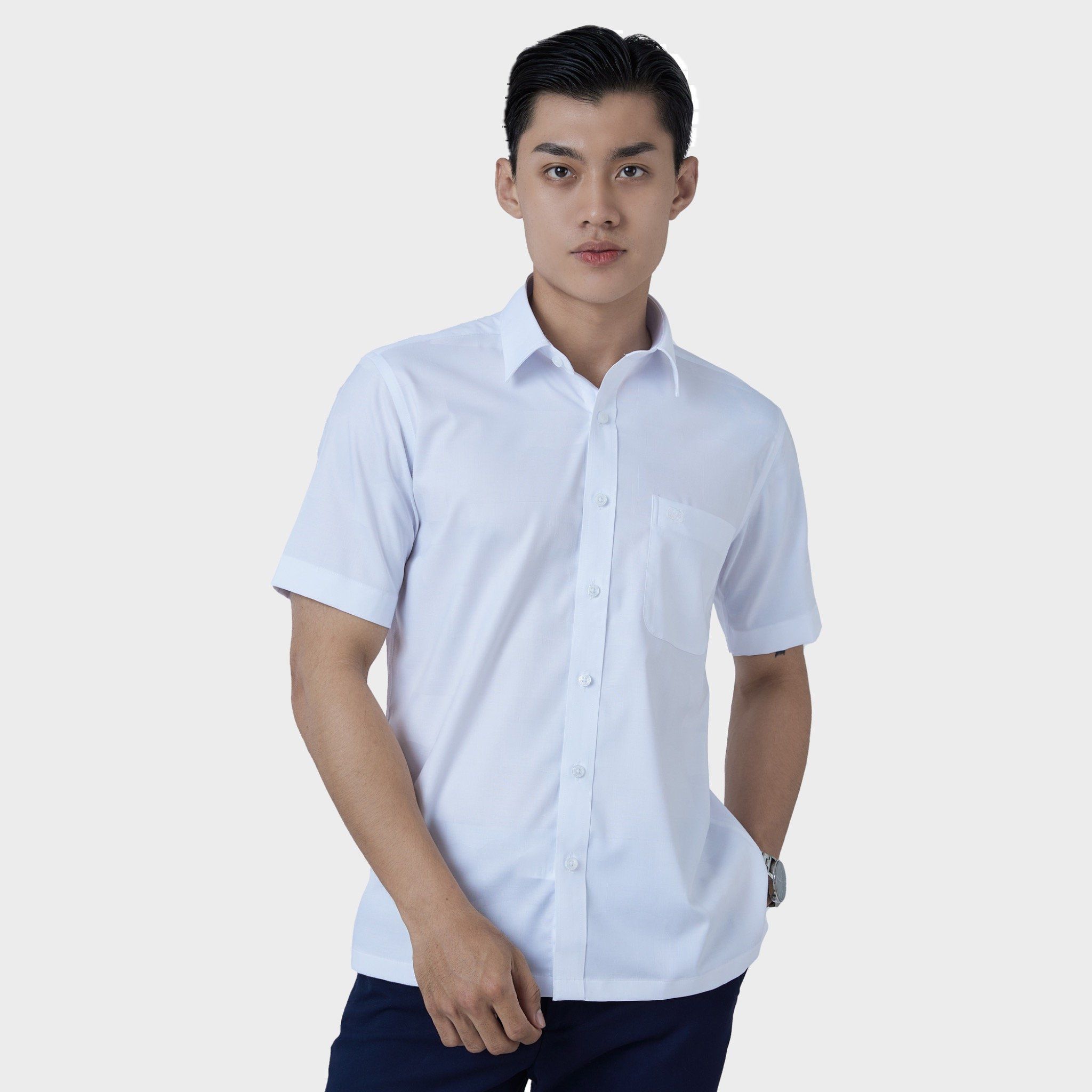  Áo sơ mi nam ngắn tay BELLUNI vải sợi sồi cao cấp - ABN.PMS.BE 290 