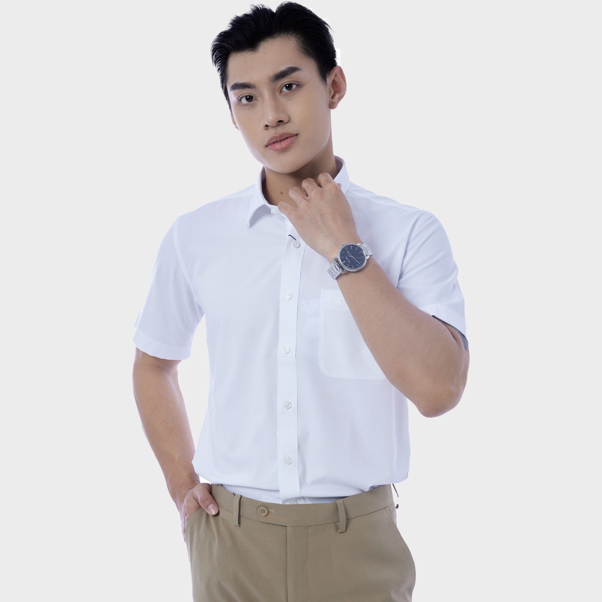  Áo sơ mi nam ngắn tay cao cấp BELLUNI vải sợi tre - ABN.BPS.BE 285 