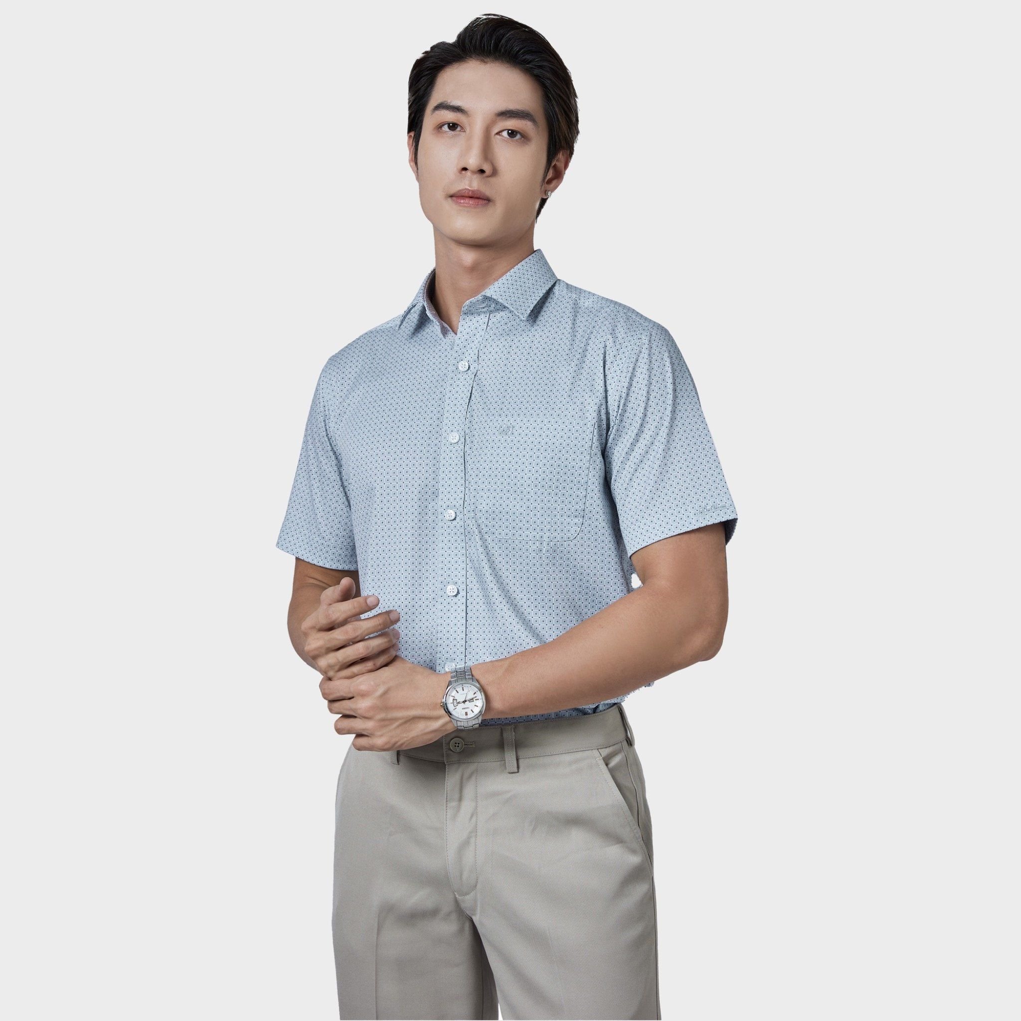  Áo sơ mi nam ngắn tay cao cấp BELLUNI vải sợi tre - ABN.BPS.BE 291 