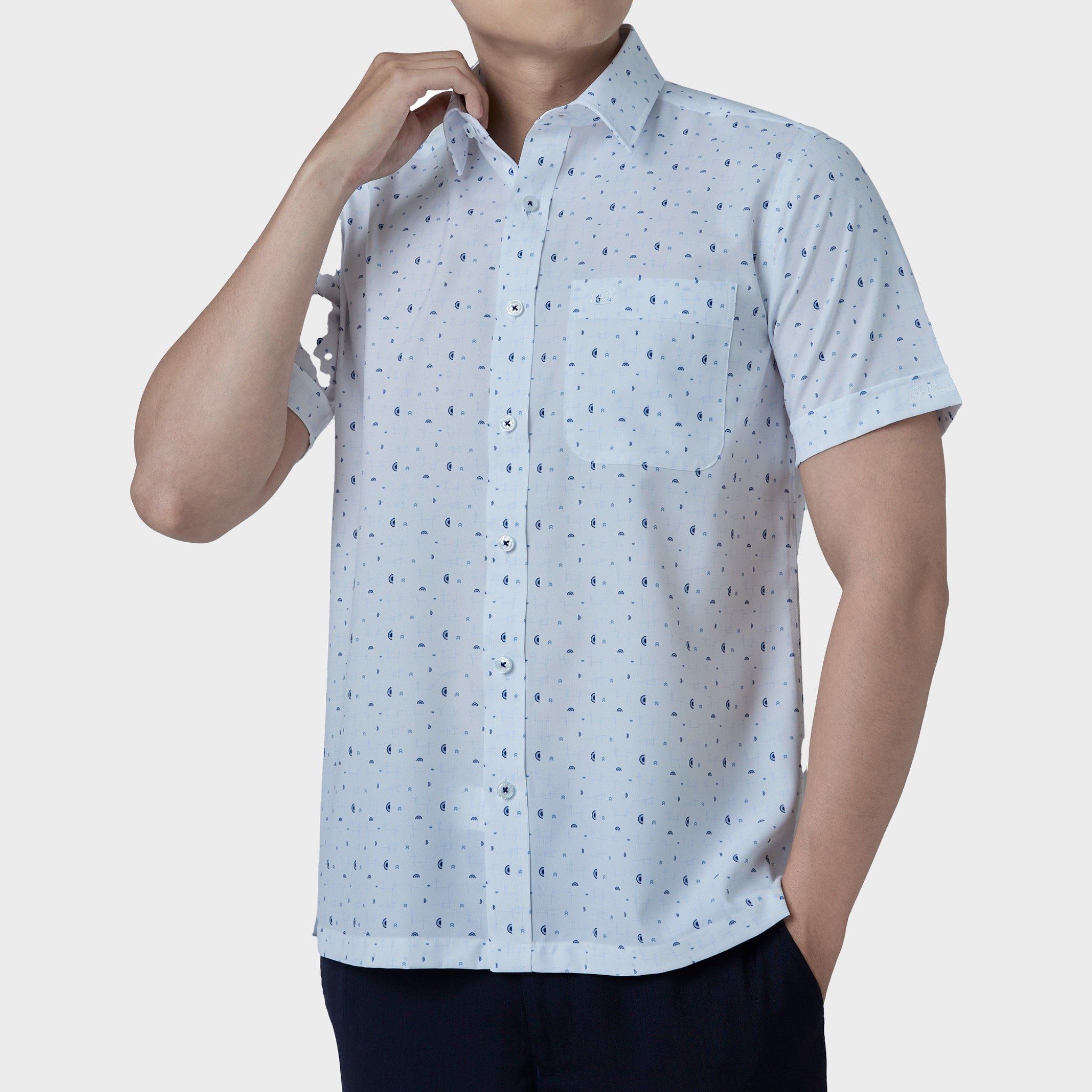  Áo sơ mi nam ngắn tay BELLUNI sợi COFREX thoáng mát nhanh khô - ABN.CR.BE 279 