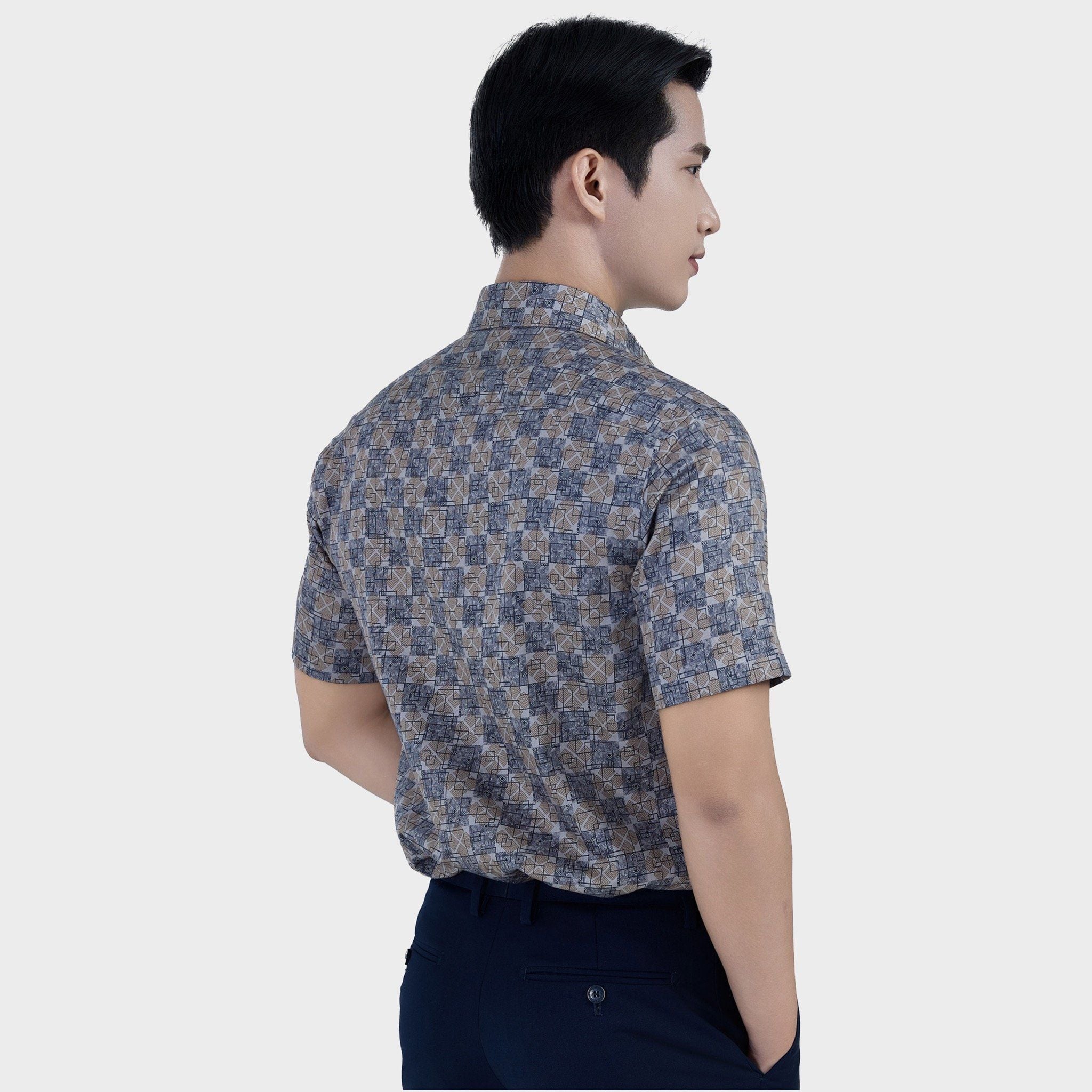  Áo sơ mi nam ngắn tay cotton cao cấp BELLUNI - ANL.CM.BE 8 