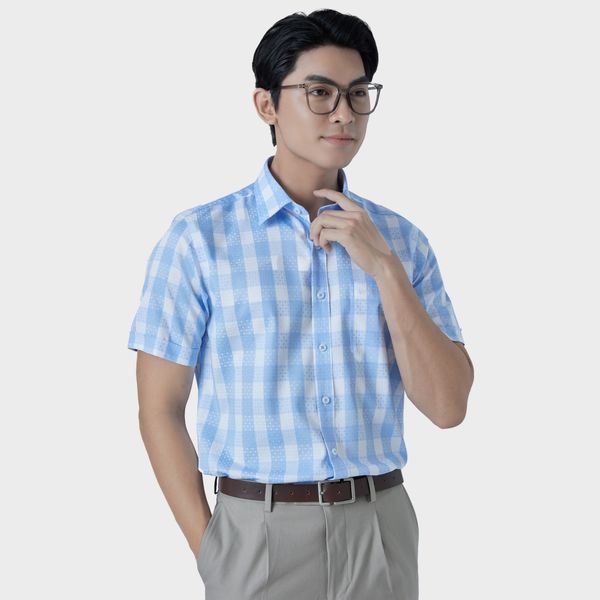 Áo sơ mi nam ngắn tay cao cấp BELLUNI vải sợi tre - ABN.BPS.BE 286