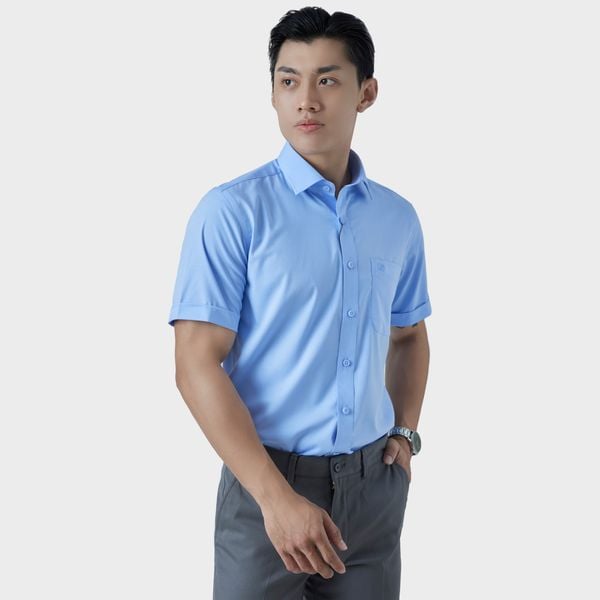 Áo sơ mi nam ngắn tay cao cấp BELLUNI vải sợi tre - ABN.BPS.BE 275