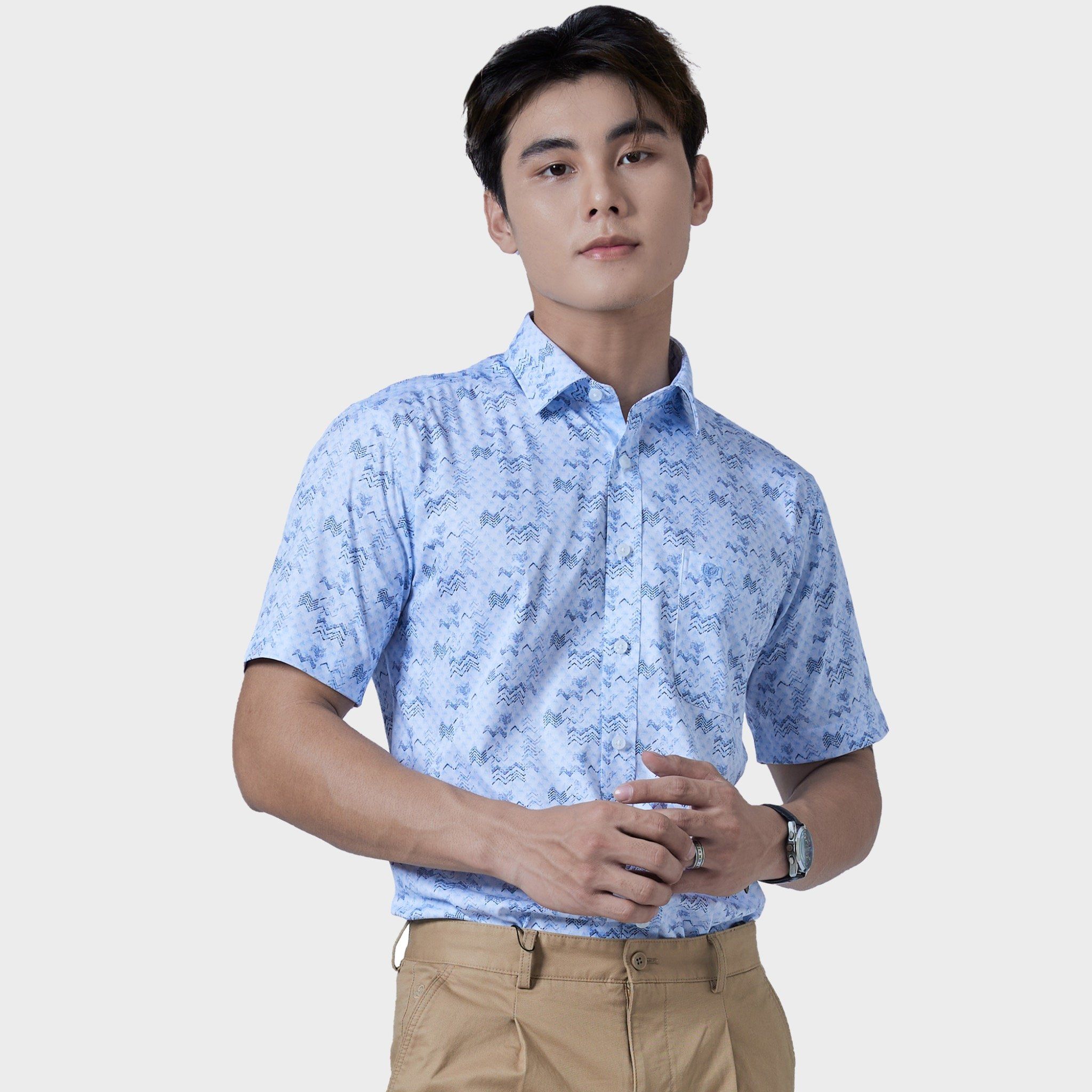  Áo sơ mi nam ngắn tay cao cấp BELLUNI vải sợi tre - ABN.BPS.BE 291 