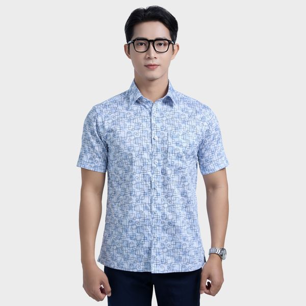  Áo sơ mi nam ngắn tay cotton cao cấp BELLUNI - ANL.CM.BE 8 