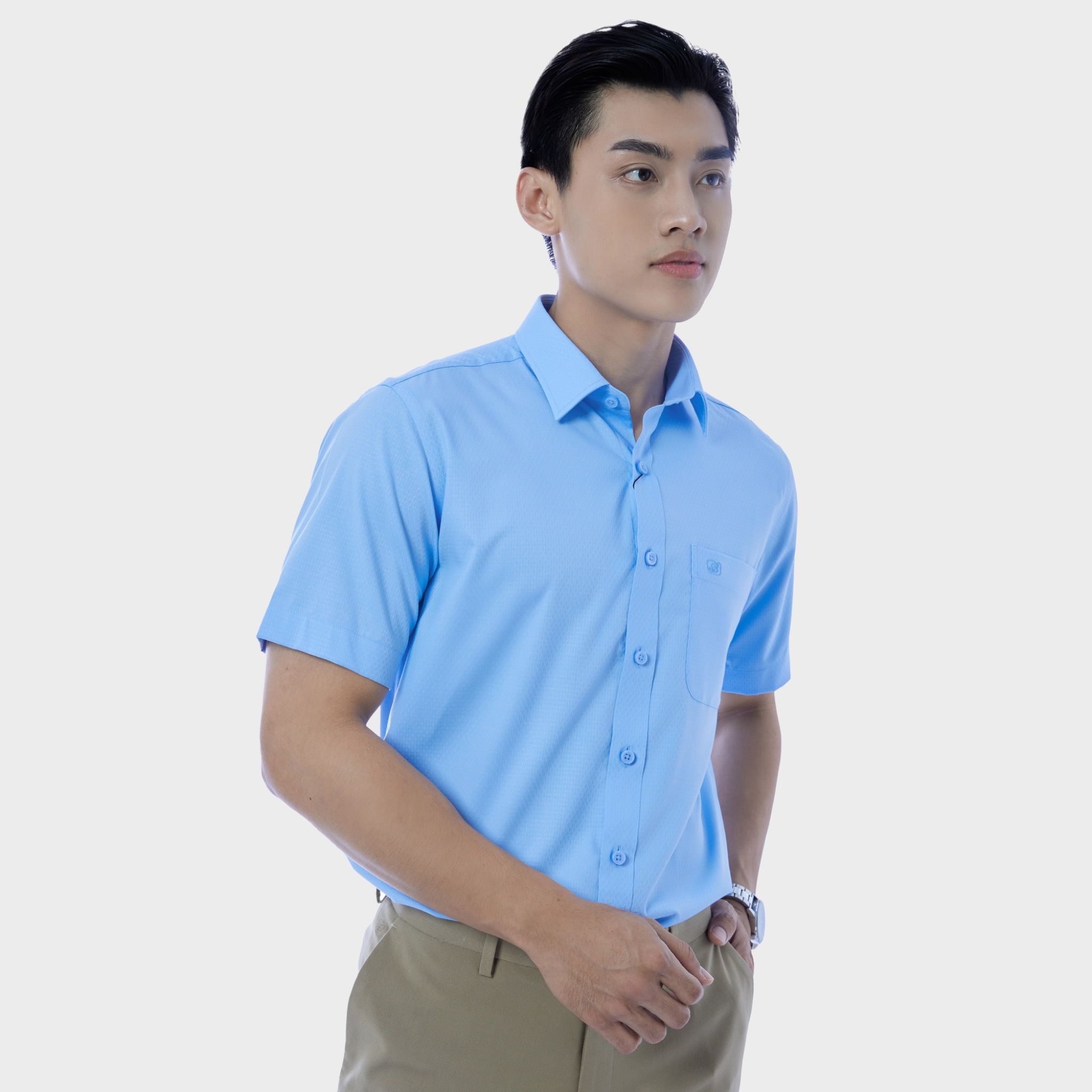  Áo sơ mi nam ngắn tay cao cấp BELLUNI vải sợi tre - ABN.BPS.BE 285 