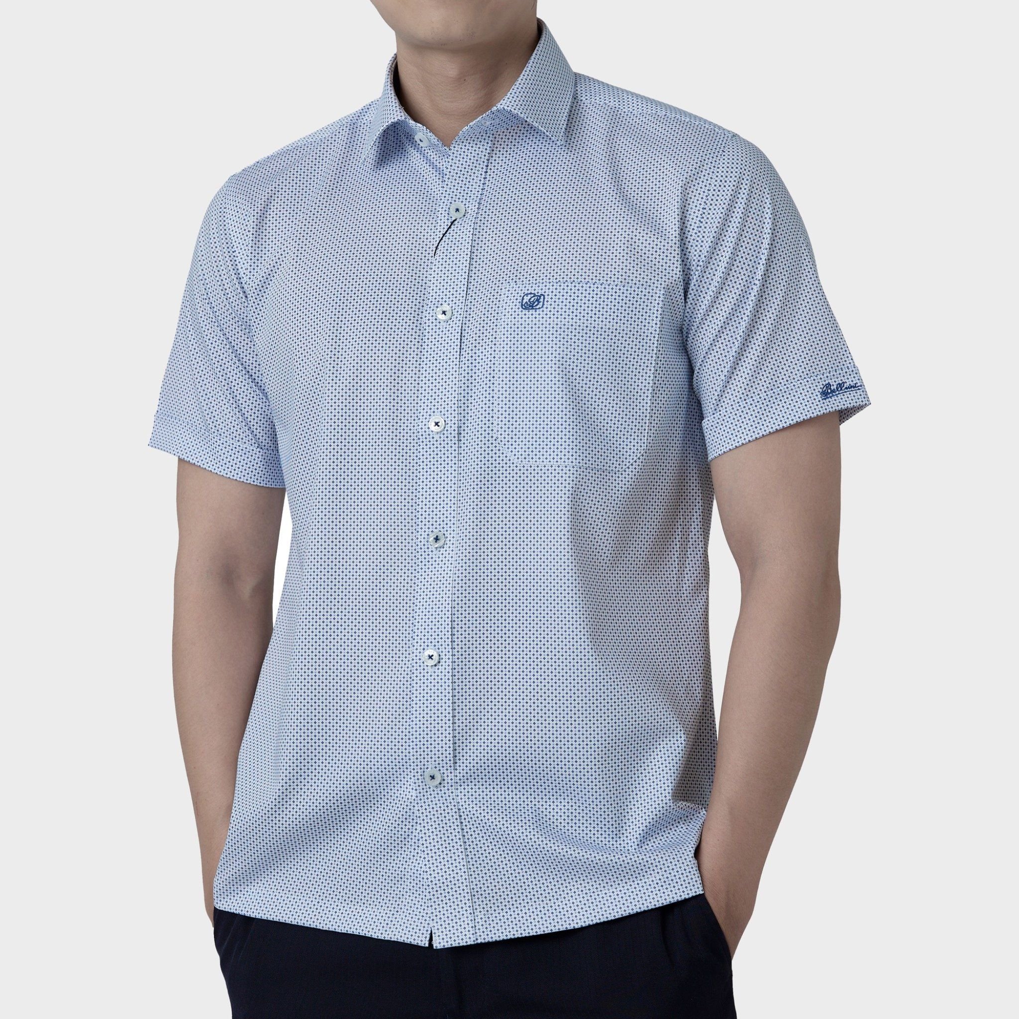  Áo sơ mi nam ngắn tay cao cấp BELLUNI vải sợi tre - ABN.BPS.BE 281 