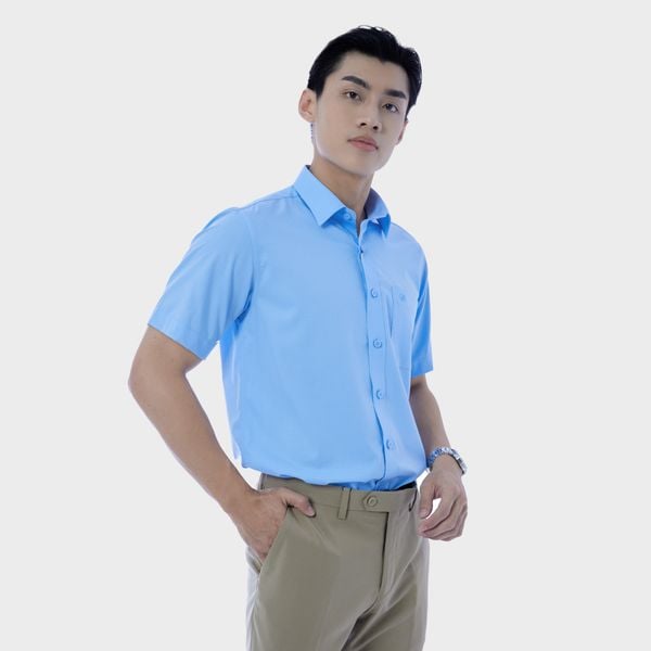  Áo sơ mi nam ngắn tay cao cấp BELLUNI vải sợi tre - ABN.BPS.BE 285 
