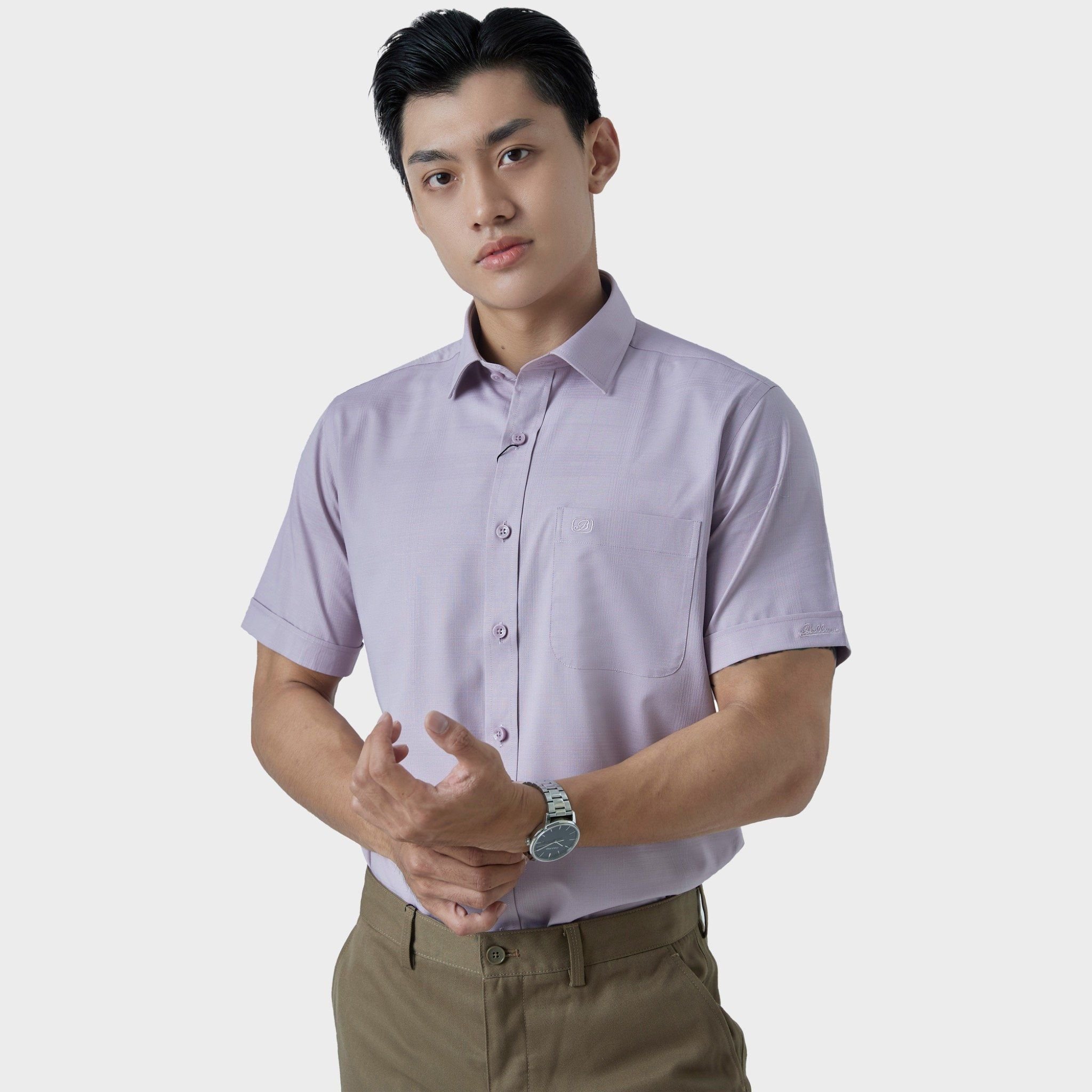  Áo sơ mi nam ngắn tay cao cấp BELLUNI vải sợi tre - ABN.BPS.BE 275 