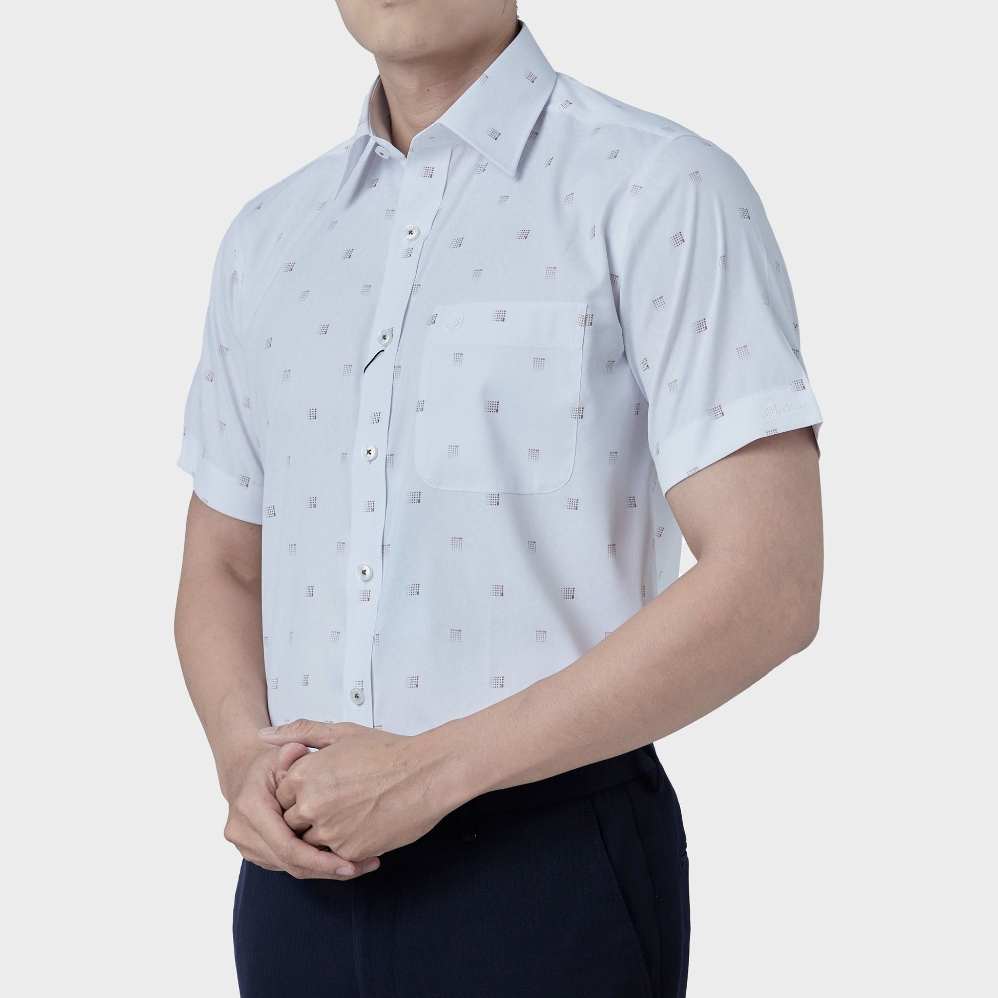  Áo sơ mi nam ngắn tay cao cấp BELLUNI vải sợi tre - ABN.BPS.BE 283 