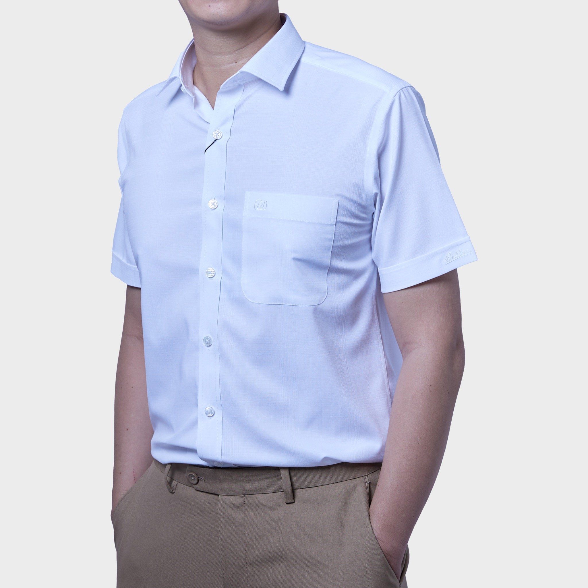  Áo sơ mi nam ngắn tay cao cấp BELLUNI vải sợi tre - ABN.BPS.BE 275 