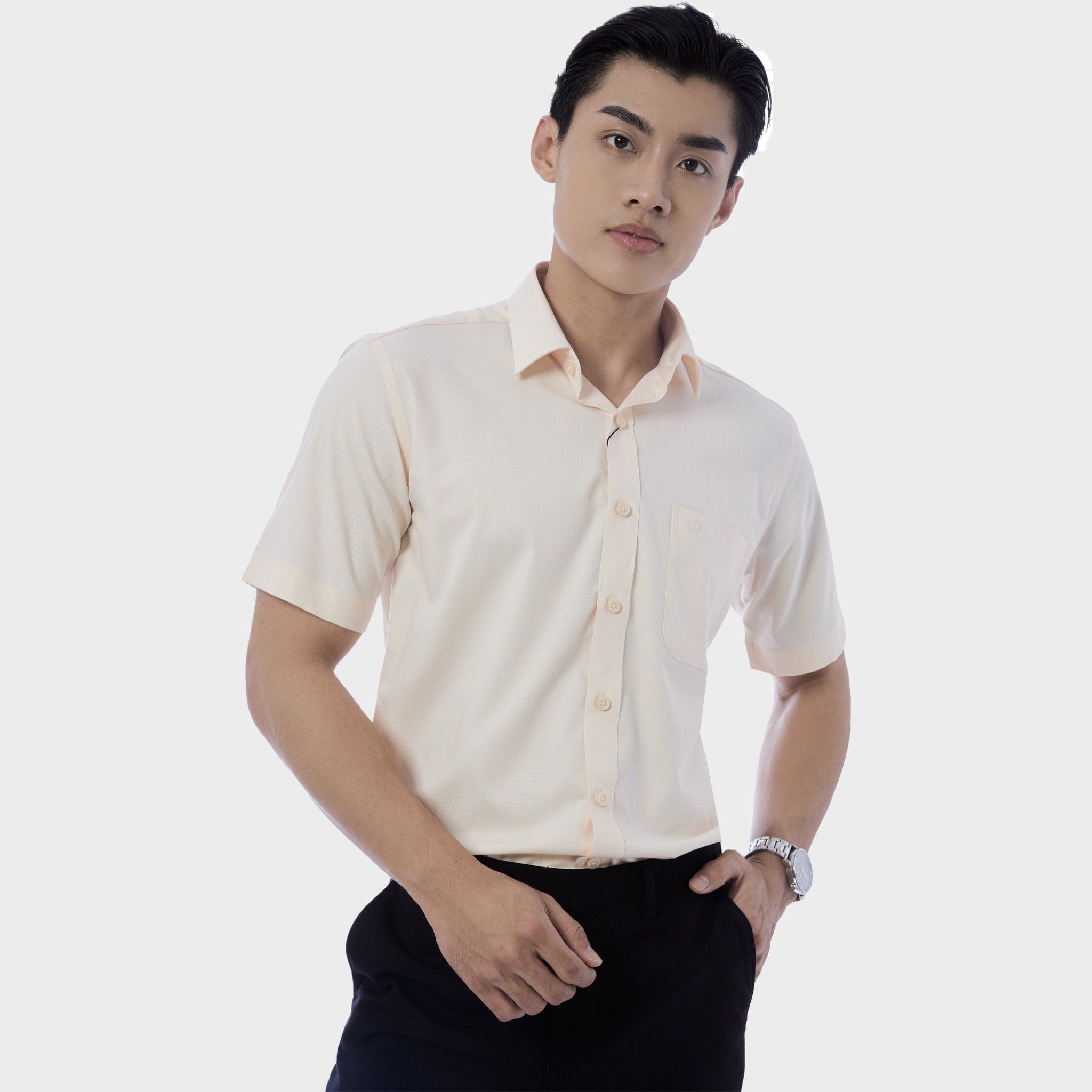  Áo sơ mi nam ngắn tay cao cấp BELLUNI vải sợi tre - ABN.BPS.BE 285 