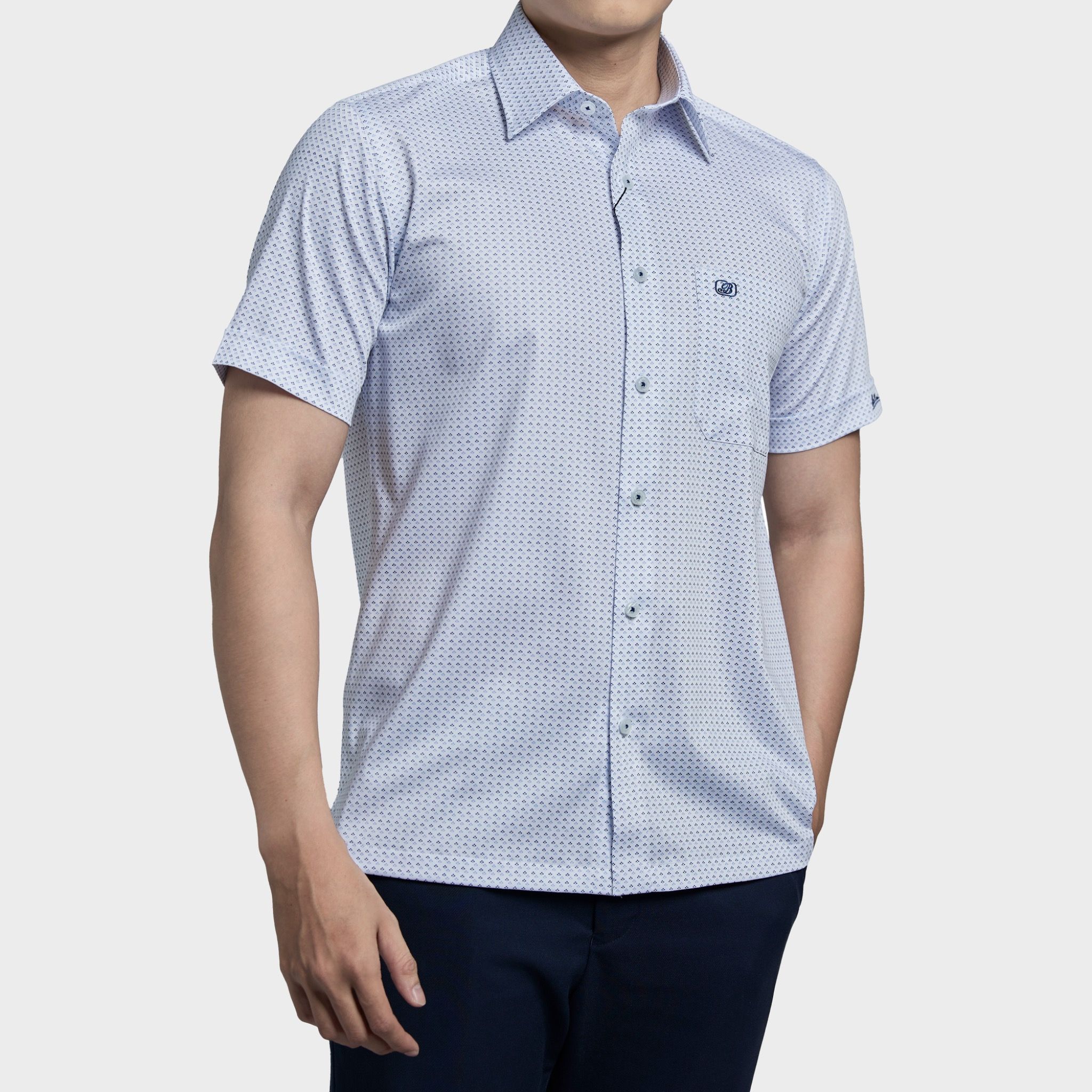  Áo sơ mi nam ngắn tay cao cấp BELLUNI vải sợi tre - ABN.BPS.BE 278 