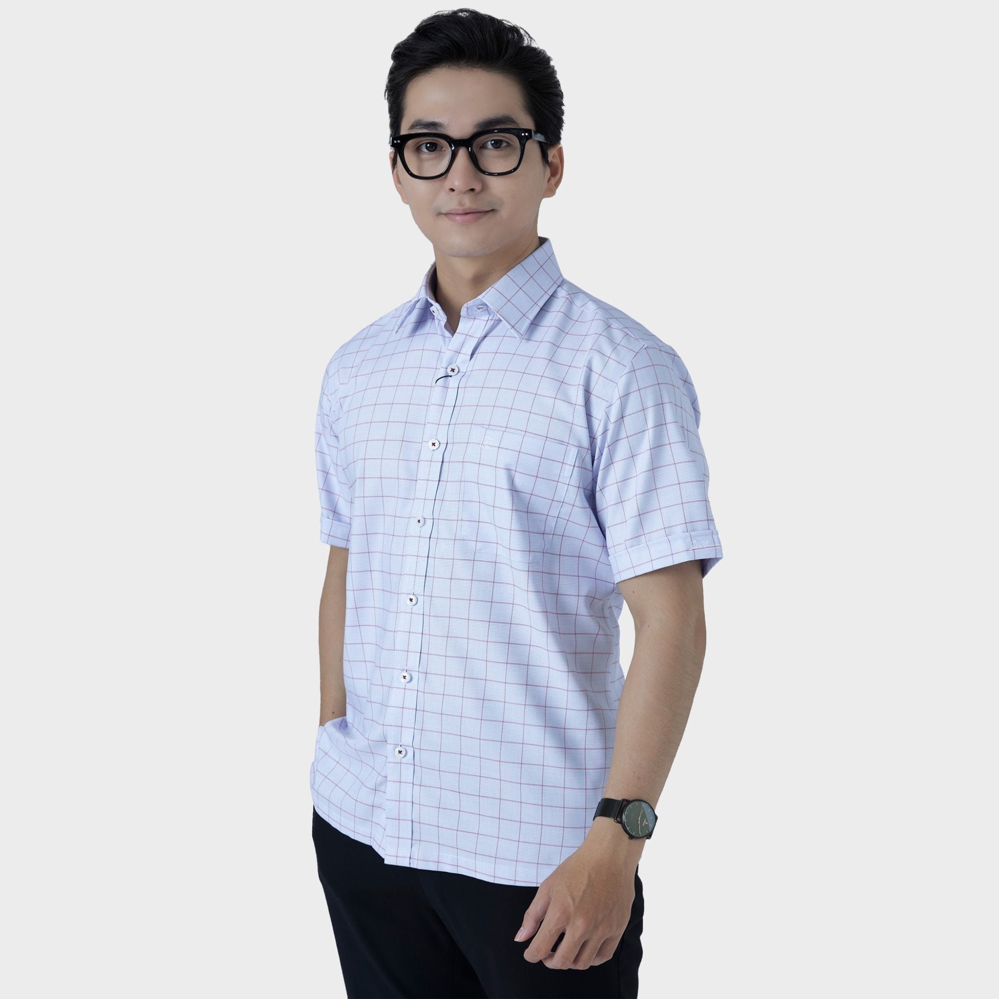  Áo sơ mi nam ngắn tay cao cấp BELLUNI vải sợi tre - ABN.BPS.BE 286 