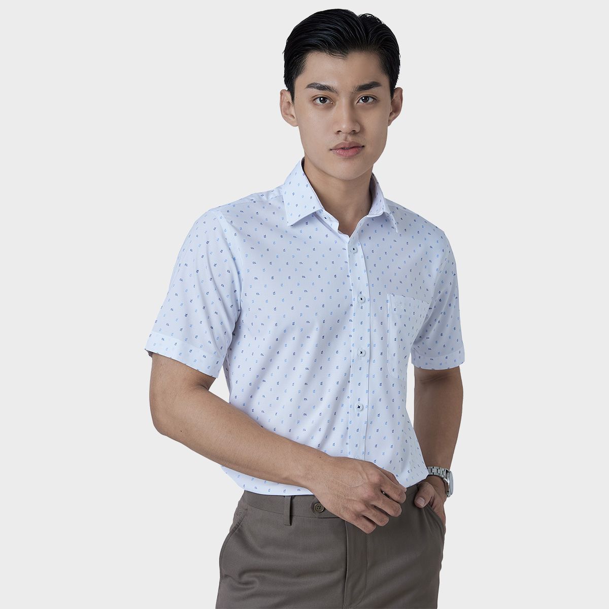  Áo sơ mi nam ngắn tay cao cấp BELLUNI vải sợi tre - ABN.BPS.BE 292 