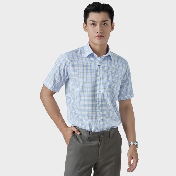 Áo sơ mi nam ngắn tay cao cấp BELLUNI vải sợi tre - ABN.BPS.BE 289