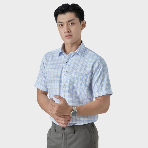Áo sơ mi nam ngắn tay cao cấp BELLUNI vải sợi tre - ABN.BPS.BE 289