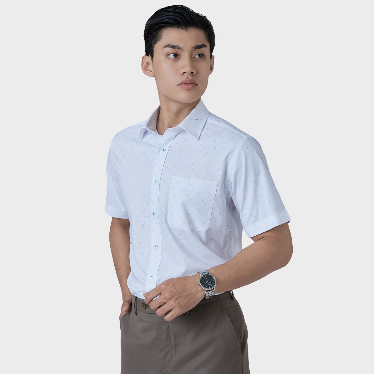  Áo sơ mi nam ngắn tay cao cấp BELLUNI vải sợi tre - ABN.BPS.BE 292 