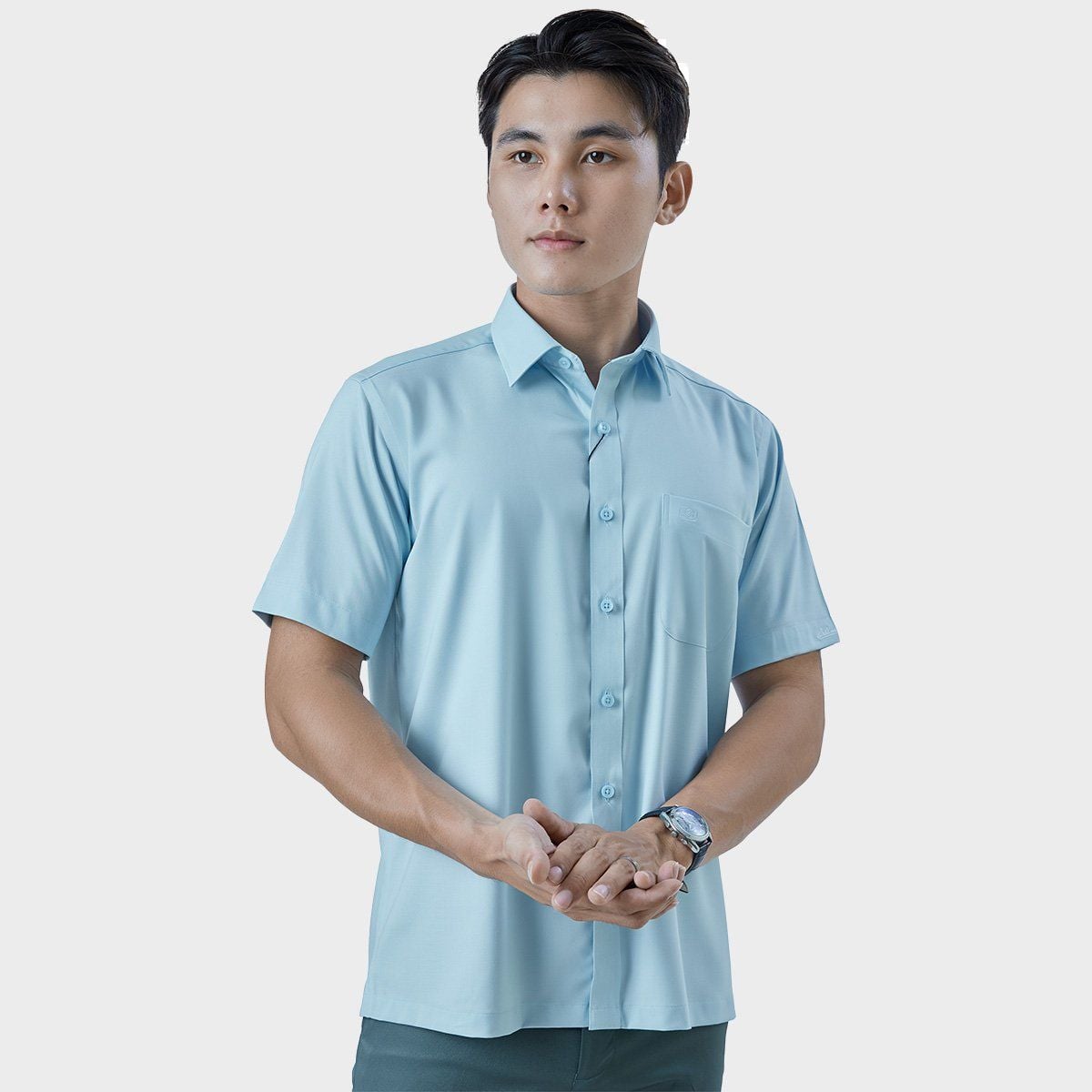  Áo sơ mi nam ngắn tay BELLUNI vải sợi sồi thoải mái thanh lịch - ABN.PML.BE 294 