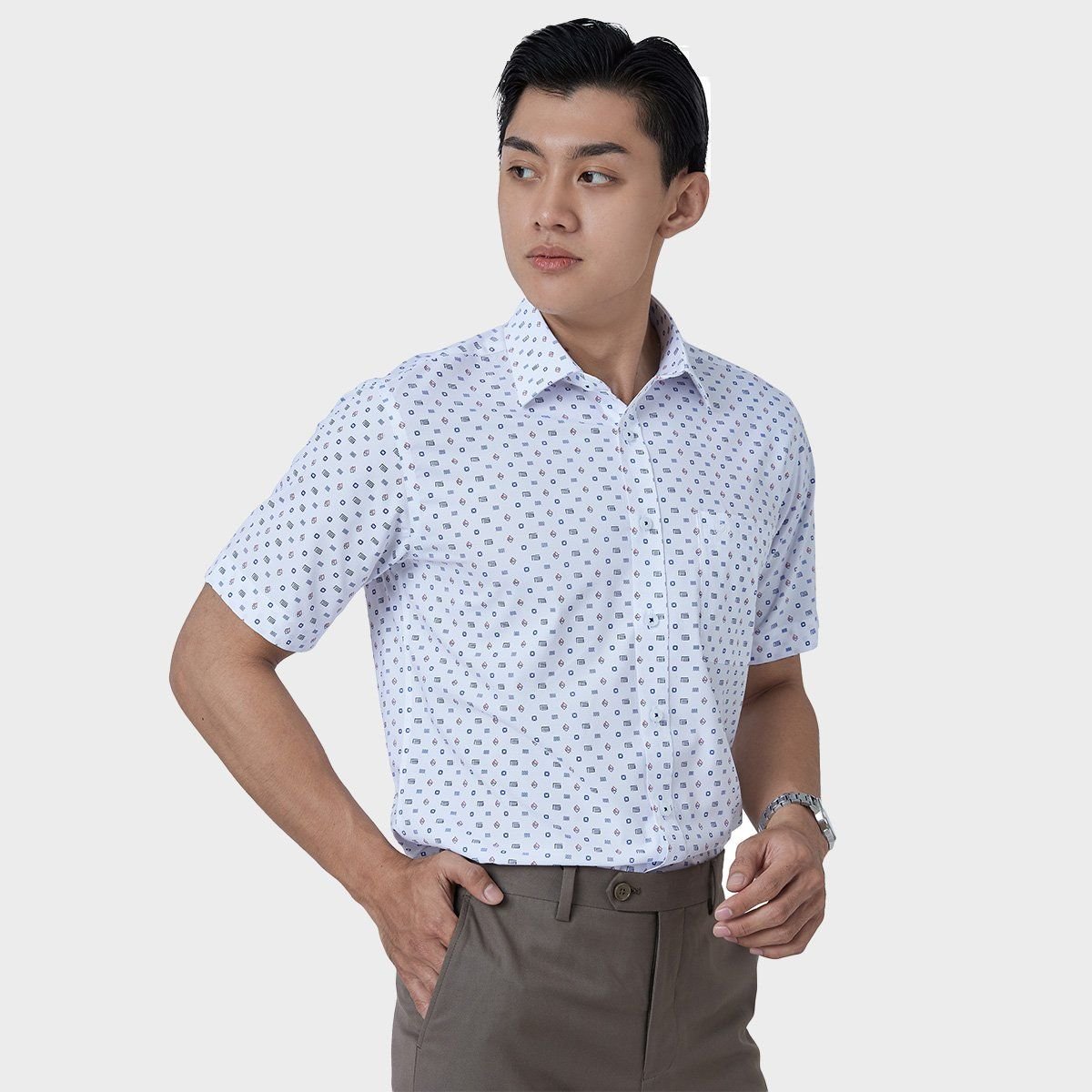  Áo sơ mi nam ngắn tay cao cấp BELLUNI vải sợi tre - ABN.BPS.BE 292 