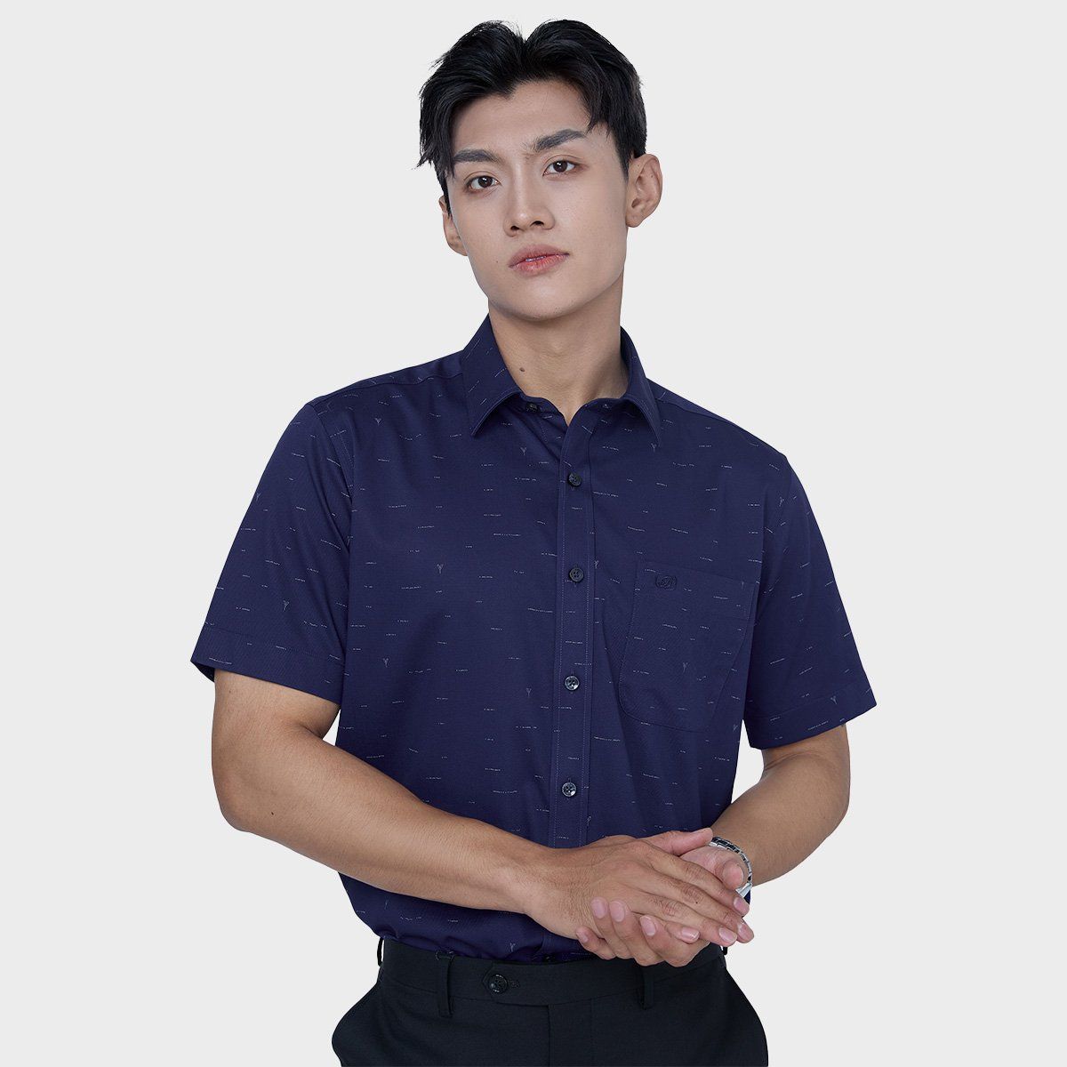  Áo sơ mi nam ngắn tay cao cấp BELLUNI vải sợi tre - ABN.BPS.BE 296 