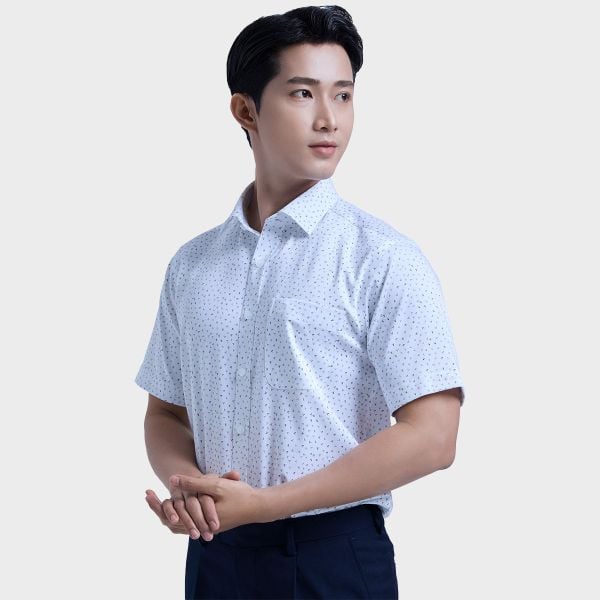 Áo sơ mi nam ngắn tay cao cấp BELLUNI vải sợi tre - ABN.BPS.BE 301