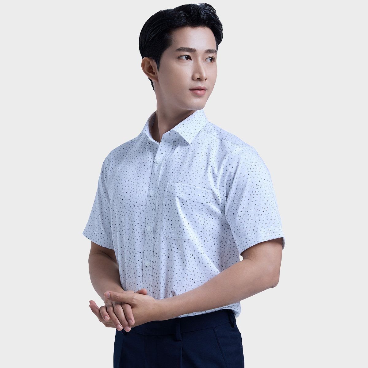  Áo sơ mi nam ngắn tay cao cấp BELLUNI vải sợi tre - ABN.BPS.BE 301 