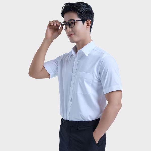 Áo sơ mi nam ngắn tay cao cấp BELLUNI vải sợi tre - ABN.BPS.BE 303