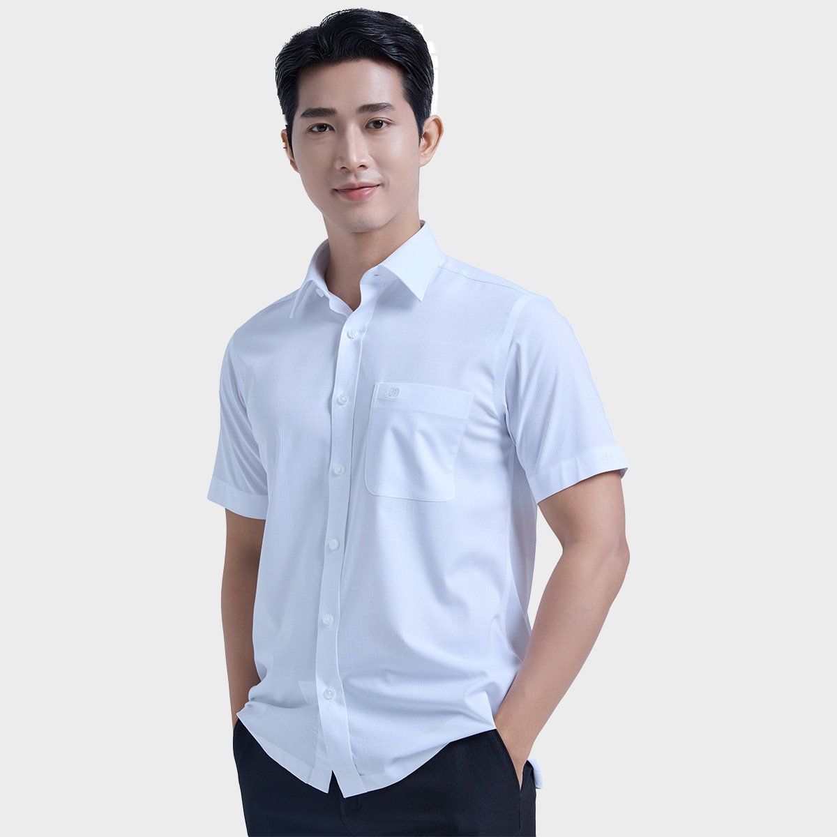  Áo sơ mi nam ngắn tay cao cấp BELLUNI vải sợi tre - ABN.BPS.BE 303 