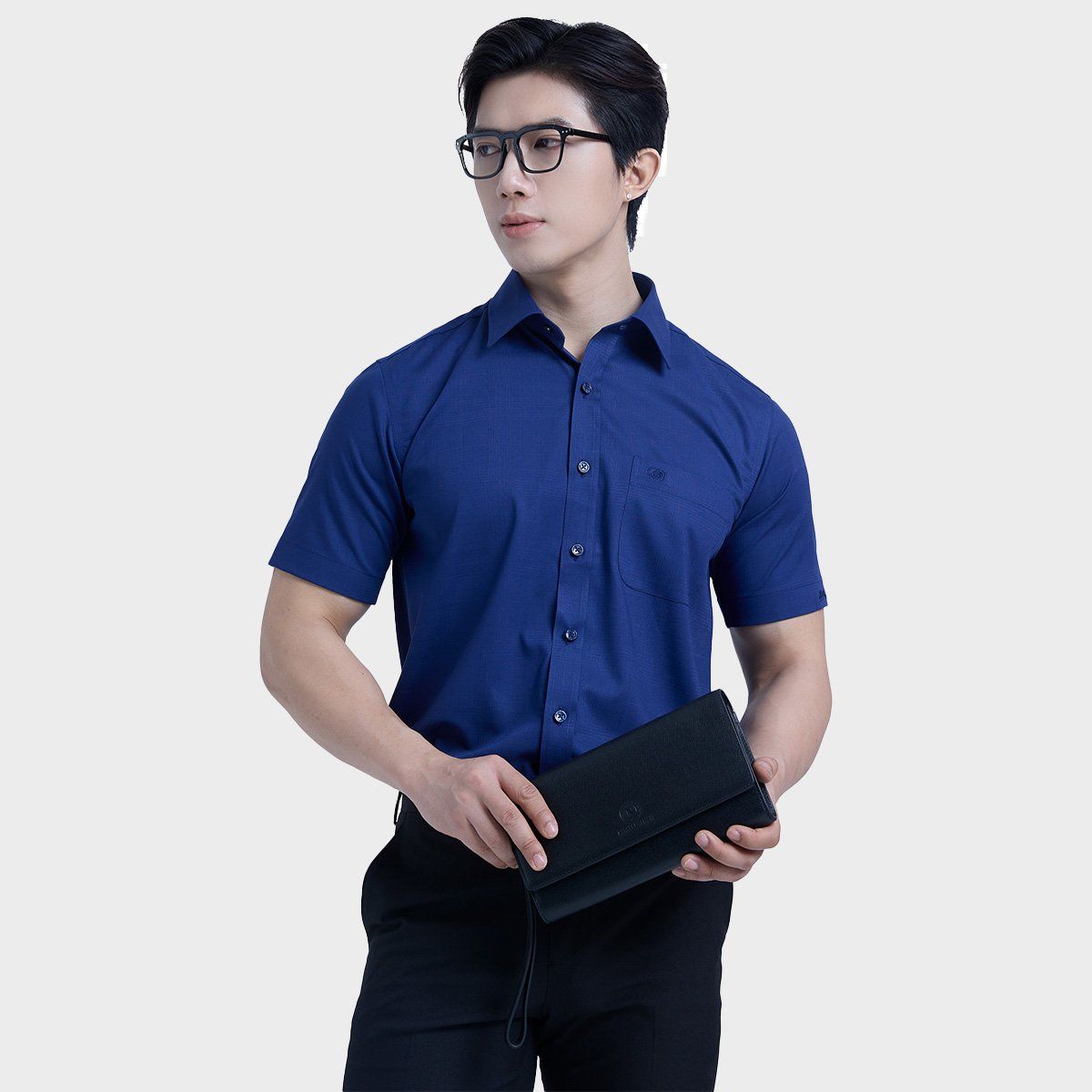  Áo sơ mi nam ngắn tay cao cấp BELLUNI vải sợi tre - ABN.BPS.BE 303 
