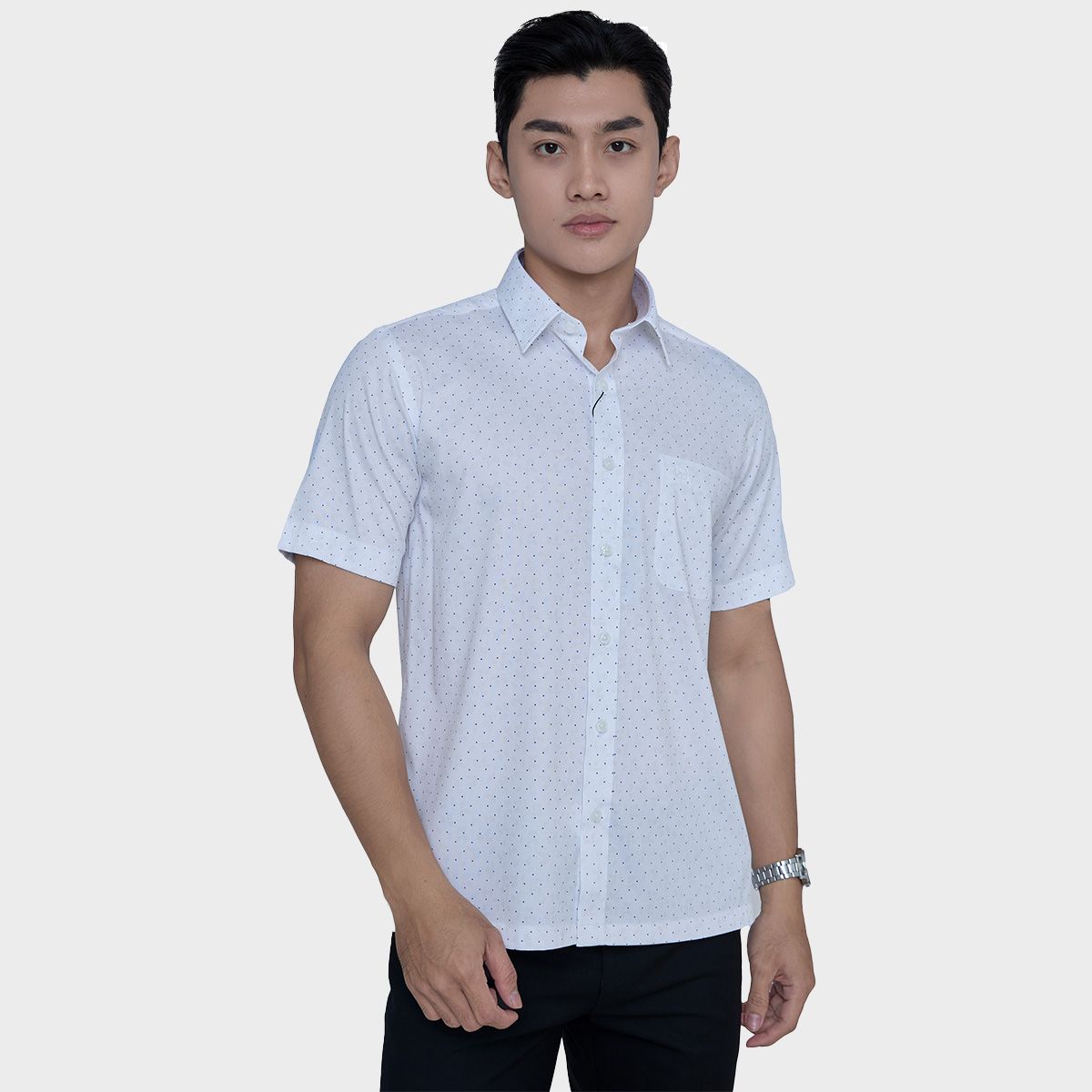  Áo sơ mi nam ngắn tay cao cấp BELLUNI vải sợi tre - ABN.BPS.BE 296 