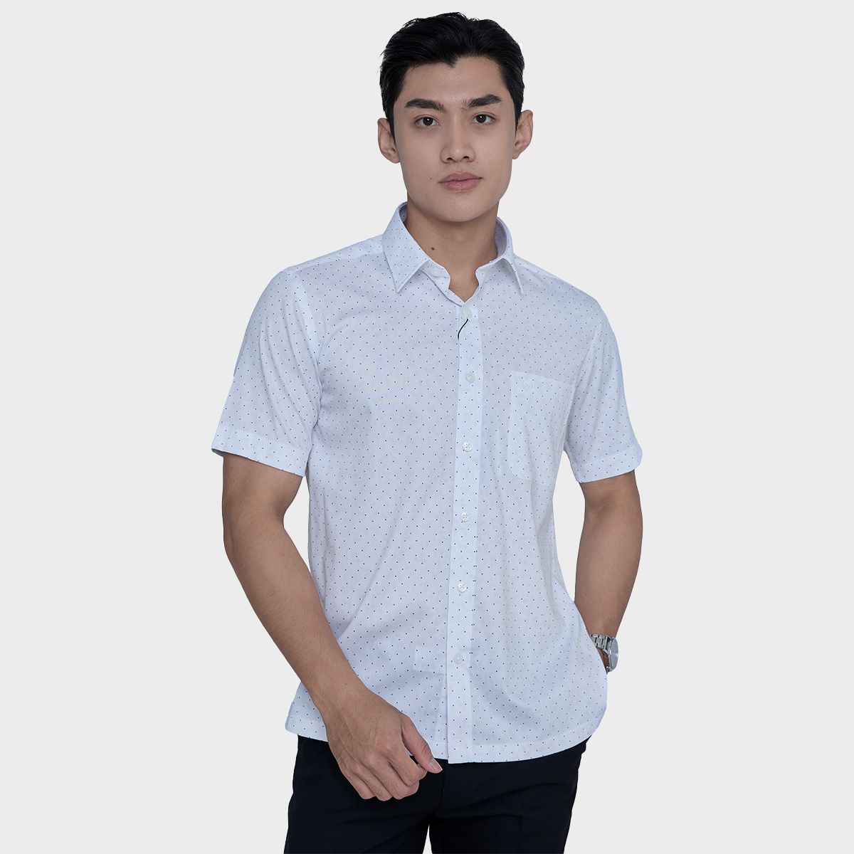  Áo sơ mi nam ngắn tay cao cấp BELLUNI vải sợi tre - ABN.BPS.BE 296 