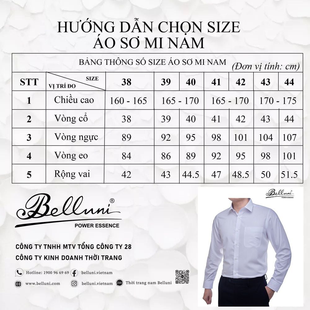  Áo sơ mi nam dài tay cao cấp BELLUNI vải sợi chuối - ABD.BAN.BE 183 B1 