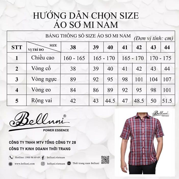  Áo sơ mi nam ngắn tay BELLUNI vải sợi sồi thoải mái thanh lịch - ABN.SPM.BE 242 W 