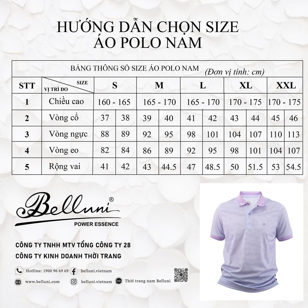  Áo thun nam Polo BELLUNI chất liệu cotton cao cấp - AT.CM.BE 67 BL1 