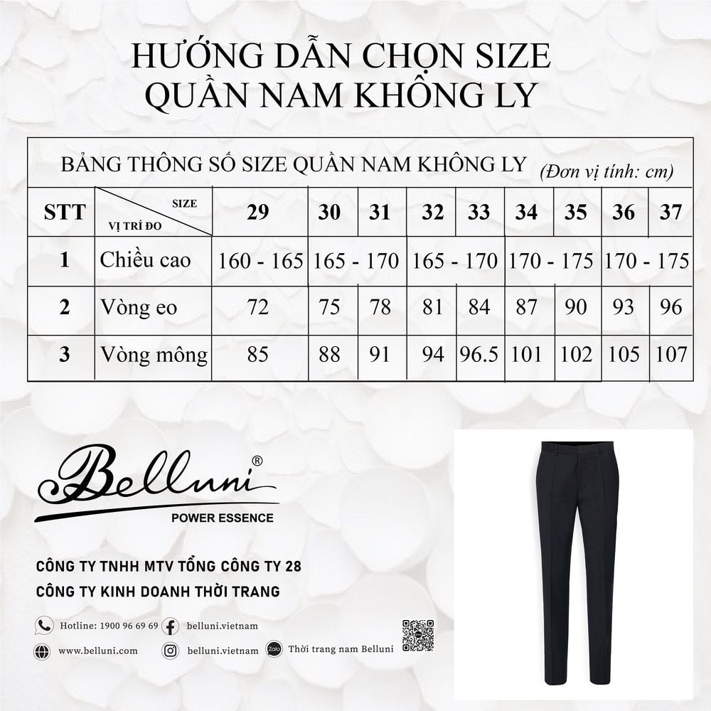  Quần tây nam công sở cao cấp BELLUNI  - QT0.P.BE 80 BL2 