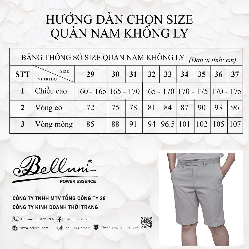  Quần short nam Belluni - QS.CMS.BE 22 R1 