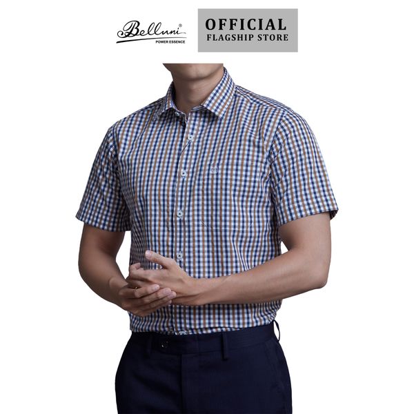  Áo sơ mi nam ngắn tay BELLUNI vải sợi bạc hà - ABN.MP.BE 249 BG1 
