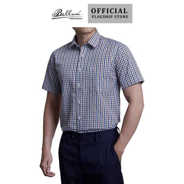  Áo sơ mi nam ngắn tay BELLUNI vải sợi bạc hà - ABN.MP.BE 249 BG1 