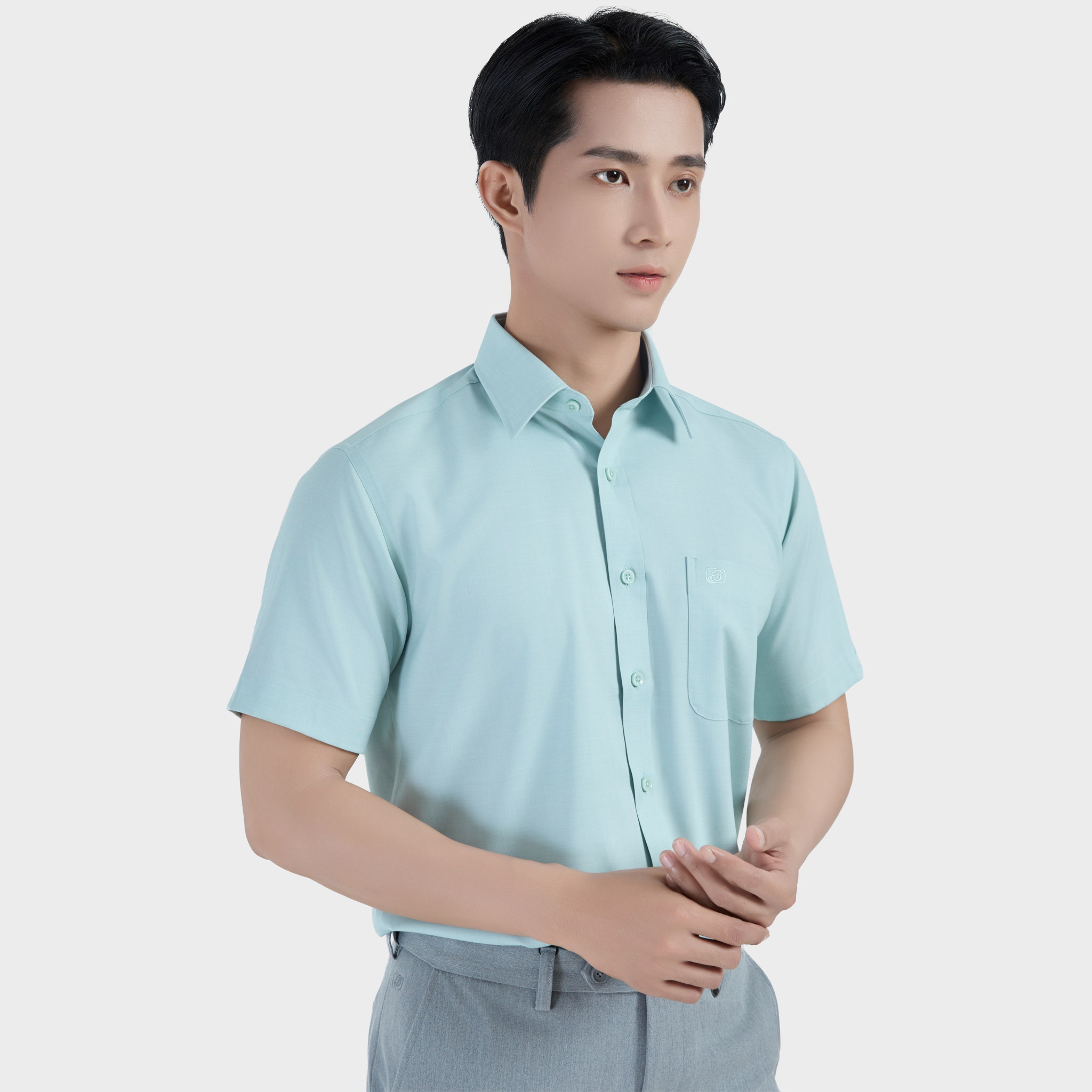  Áo sơ mi nam ngắn tay BELLUNI vải sợi sồi thoải mái thanh lịch - ABN.PML.BE 322 