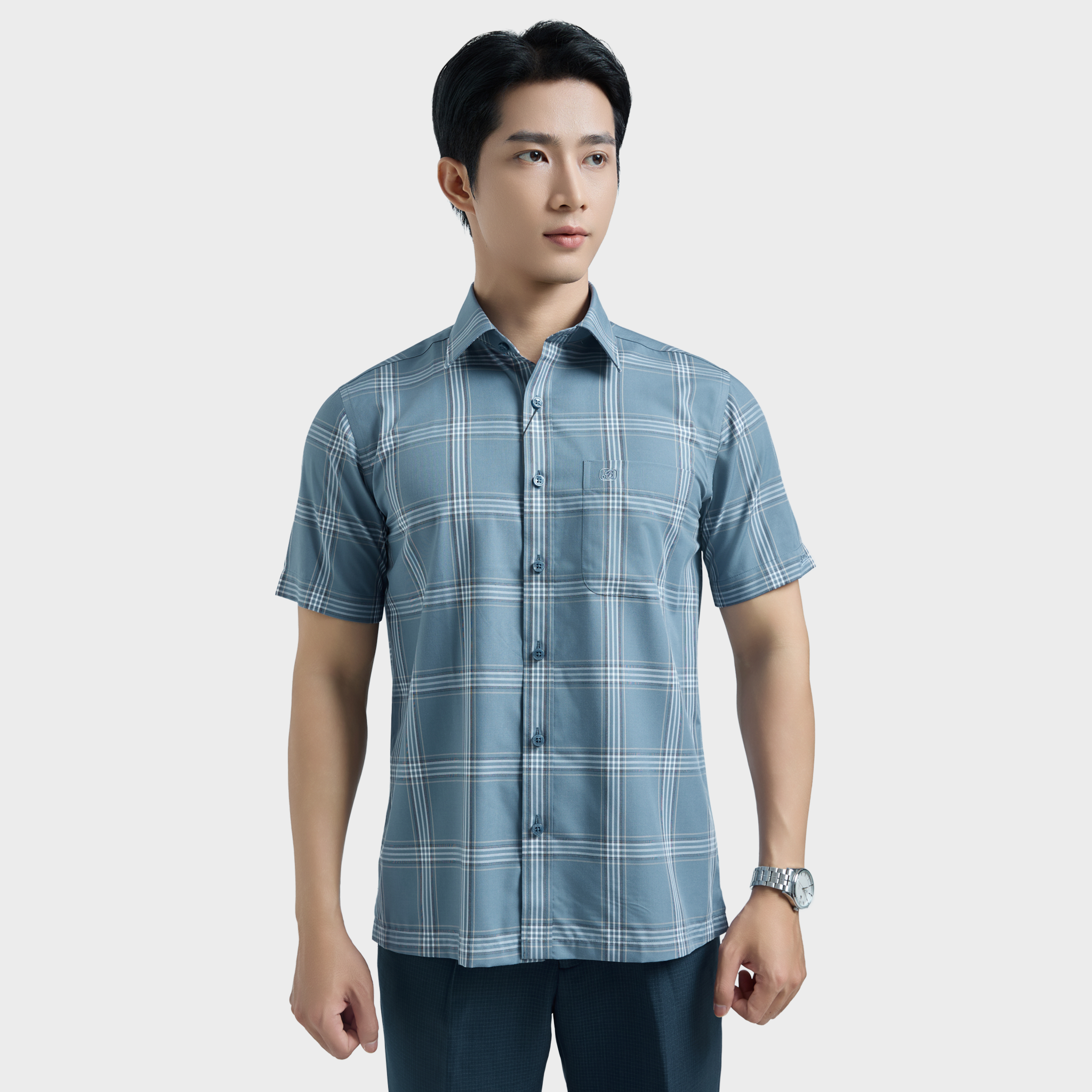  Áo sơ mi nam ngắn tay cao cấp BELLUNI - ABN.BP.BE 318 