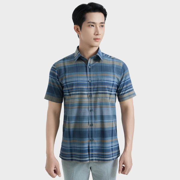  Áo sơ mi nam ngắn tay cao cấp BELLUNI vải sợi tre - ABN.BPS.BE 319 