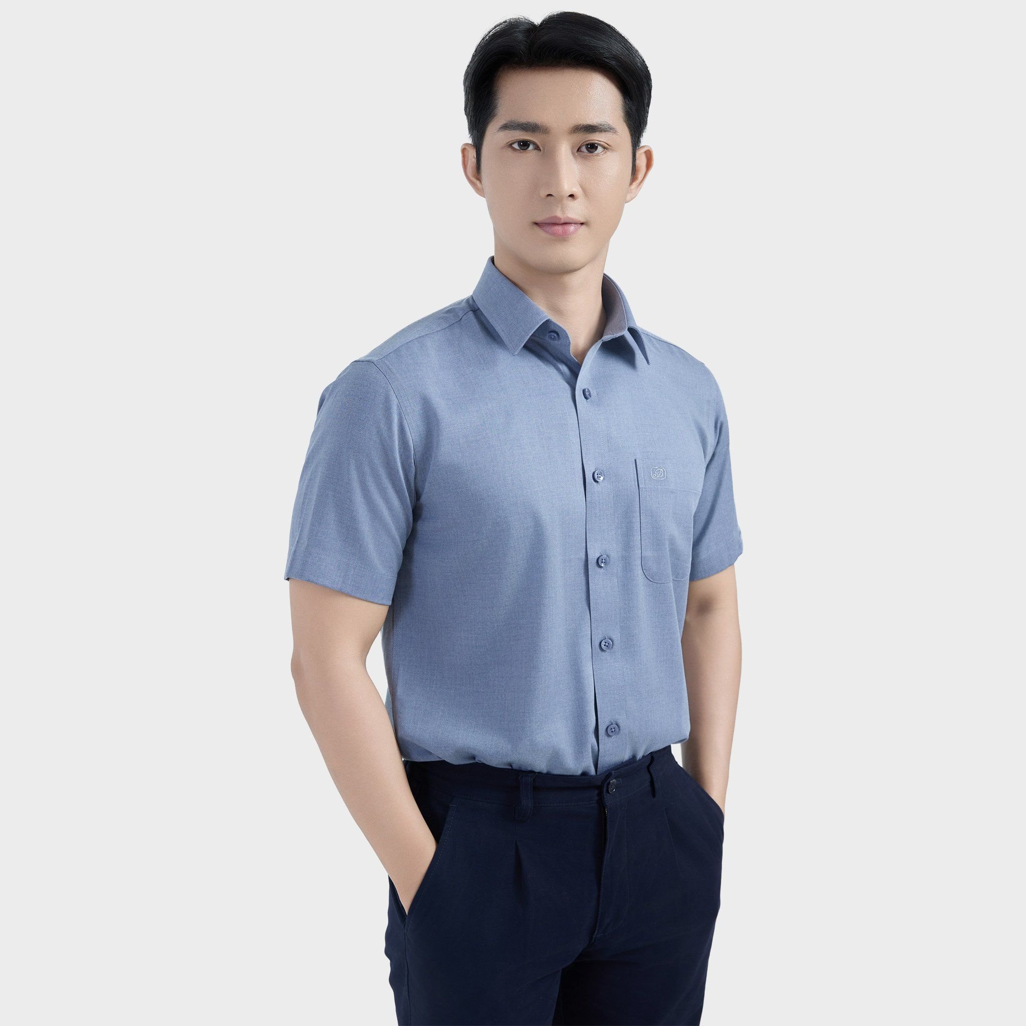  Áo sơ mi nam ngắn tay cao cấp BELLUNI vải sợi tre - ABN.BPS.BE 317 