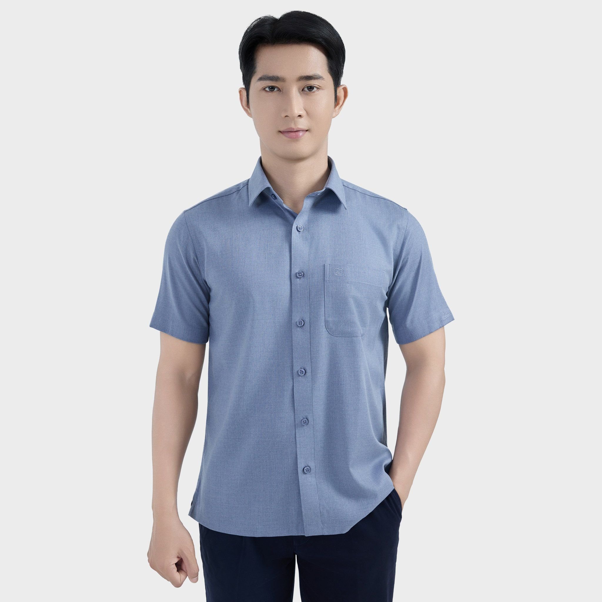  Áo sơ mi nam ngắn tay cao cấp BELLUNI vải sợi tre - ABN.BPS.BE 317 