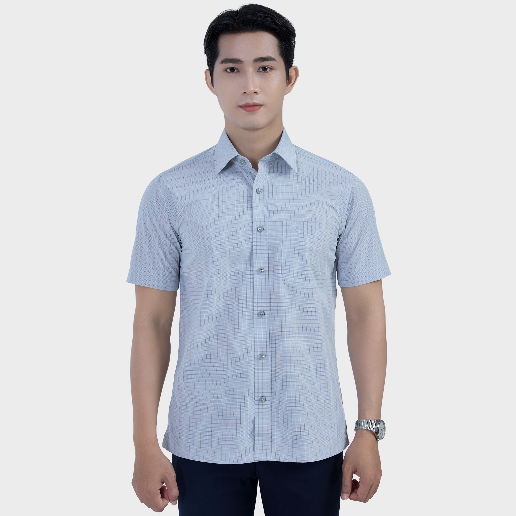  Áo sơ mi nam ngắn tay cao cấp BELLUNI vải sợi tre - ABN.BP.BE 313 