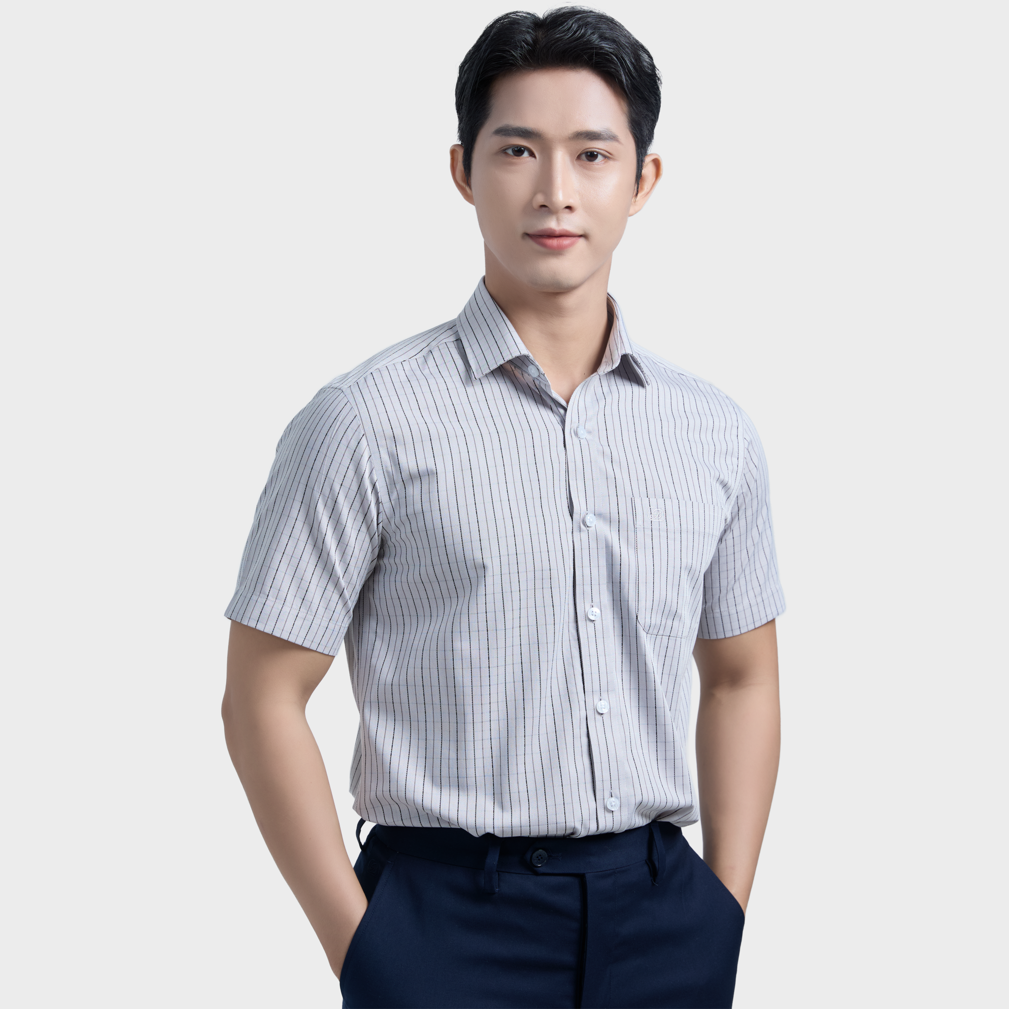  Áo sơ mi nam ngắn tay cao cấp BELLUNI vải sợi tre - ABN.BP.BE 305 